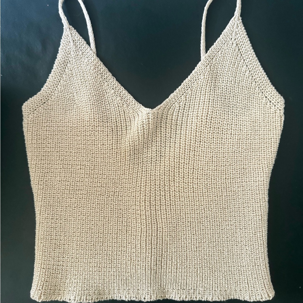 Cream Knit Crop Top